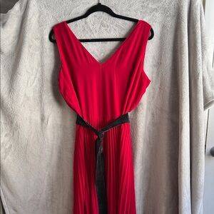 White House Black Market high/low pleated red Dress